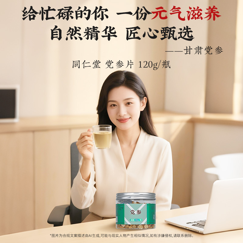 同仁堂 党参 120g/瓶_同仁堂官方云商城