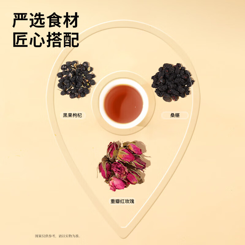 同仁堂 桑椹黑果枸杞玫瑰茶 50克（5克*10）/盒_同仁堂官方云商城