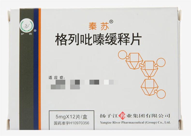秦苏 格列吡嗪缓释片 5mg*12片_同仁堂官方云商城