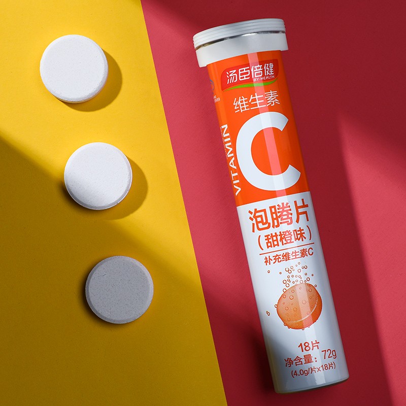 汤臣倍健 维生素C泡腾片(甜橙味) 4g*18片/支_同仁堂官方云商城